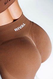 'ICON' SEAMLESS SCRUNCH LEGGINGS - COCOA **FREE GIFT**
