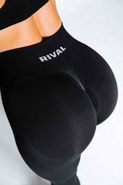 'ICON' SEAMLESS SCRUNCH LEGGINGS - BLACK **FREE GIFT**