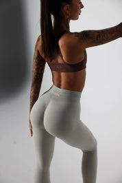 'ICON' SEAMLESS SCRUNCH LEGGINGS - LIGHT GREY **FREE GIFT**