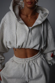 ‘BASE’ CROPPED HOODIE - SNOW **FREE GIFT**