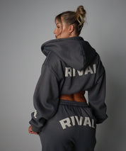 ‘BASE’ CROPPED HOODIE - SMOKE **FREE GIFT**