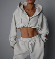 ‘BASE’ CROPPED HOODIE - SNOW **FREE GIFT**
