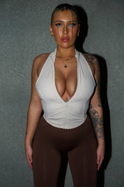 'ROGUE' ZIP UP CROP - NUDE
