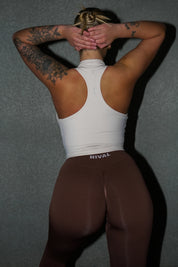 'ROGUE' ZIP UP CROP - NUDE