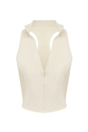 Rival The Label 'ROGUE' ZIP UP CROP - Nude