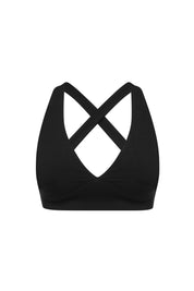 Rival The Label 'VIPER' DEEP V CROP - BLACK